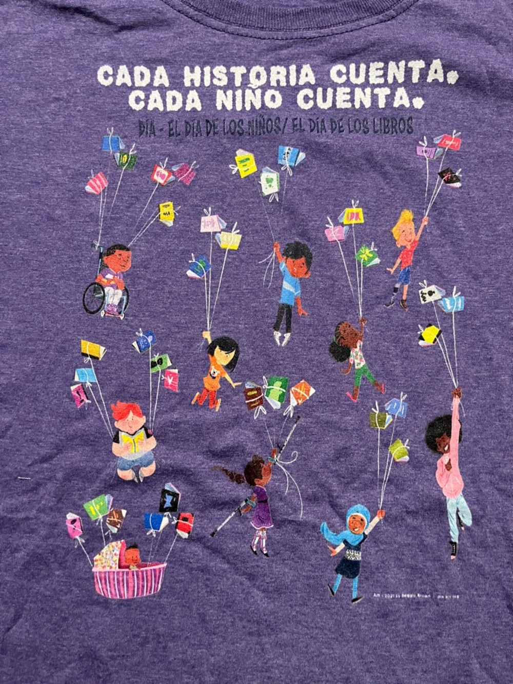 Fruit of the Loom Women’sPurple Short Sleeve Tee Children’s Book Day XL - Picture 4 of 5